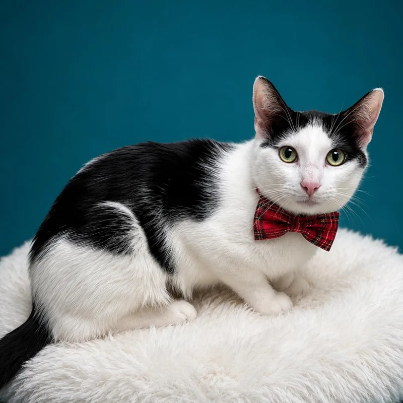 An adult medium-sized male White Domestic Short Hair cat named Bowler for adoption in Binghamton, NY