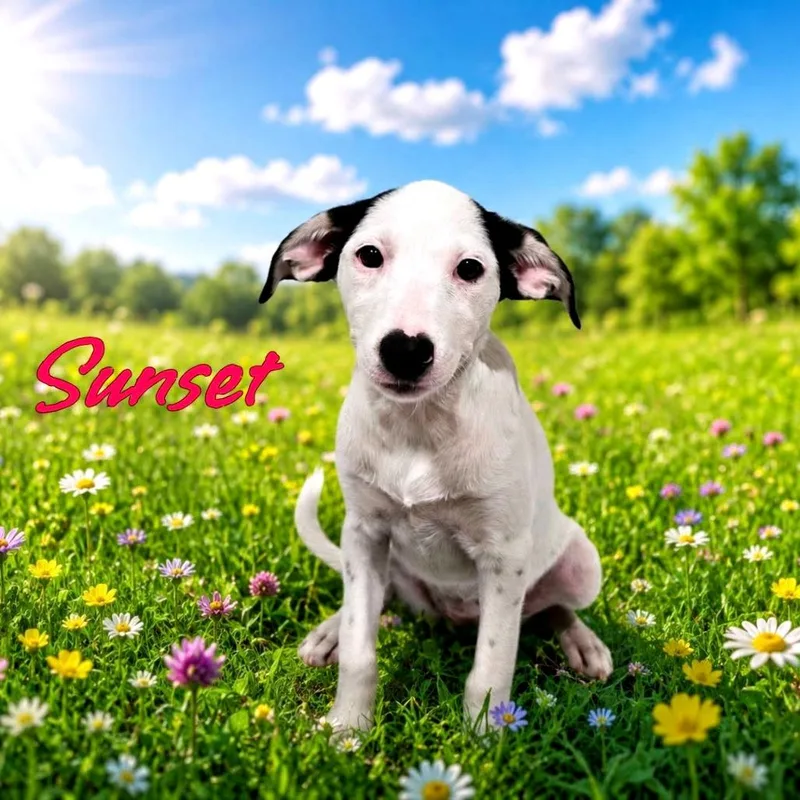 A baby medium-sized female Black Mixed Breed dog named Sunset for adoption in Joliet, IL