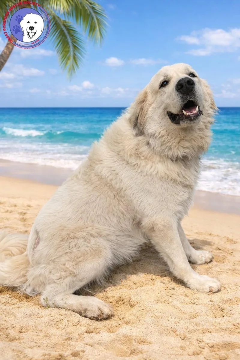 A young large-sized female White / Cream Great Pyrenees dog named Ladie for adoption in Spring, TX