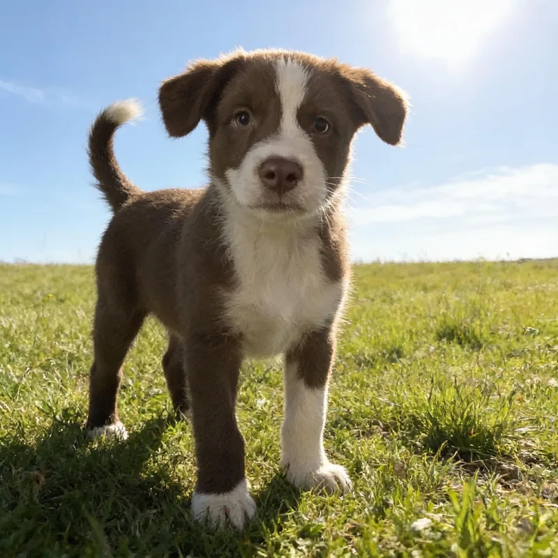 A baby medium-sized male Australian Shepherd dog named Wade Wilson for adoption in Queen Creek, AZ