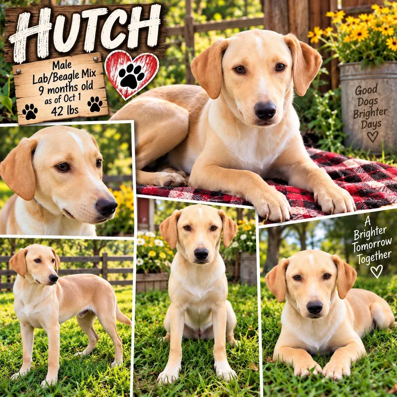 A young medium-sized male Labrador Retriever dog named Hutch for adoption in Jackson, TN
