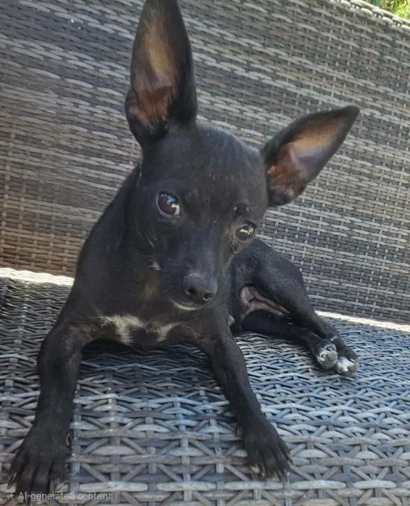A young small-sized female Black Chihuahua dog named Dora for adoption in Galt, CA