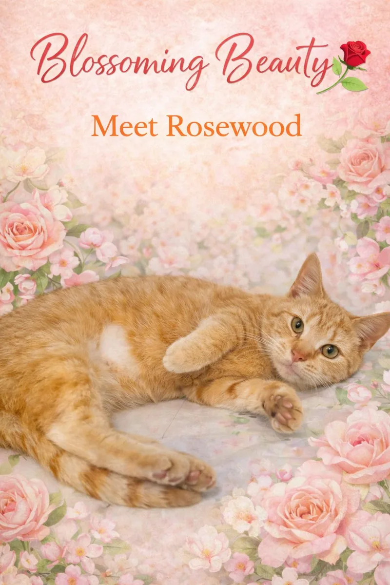 A young medium-sized female Tabby (Orange / Red) Tabby cat named Rosewood for adoption in Greenville, DE
