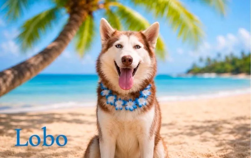 An adult medium-sized male Red / Chestnut / Orange Siberian Husky dog named Lobo for adoption in Gregory, TX
