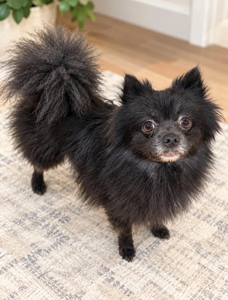 A young small-sized male Pomeranian dog named Patterson for adoption in Corona, CA