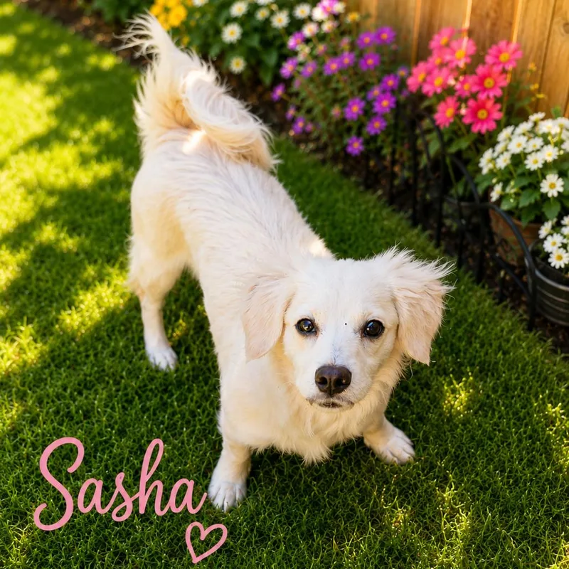 A baby small-sized female White / Cream Chihuahua dog named Sasha for adoption in Phoenix, AZ