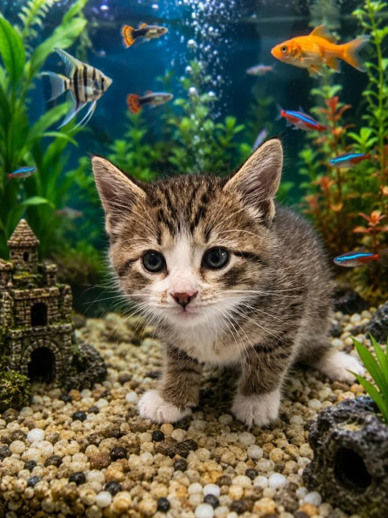 A baby small-sized male Domestic Short Hair cat named Fishy for adoption in Washington Court House, OH