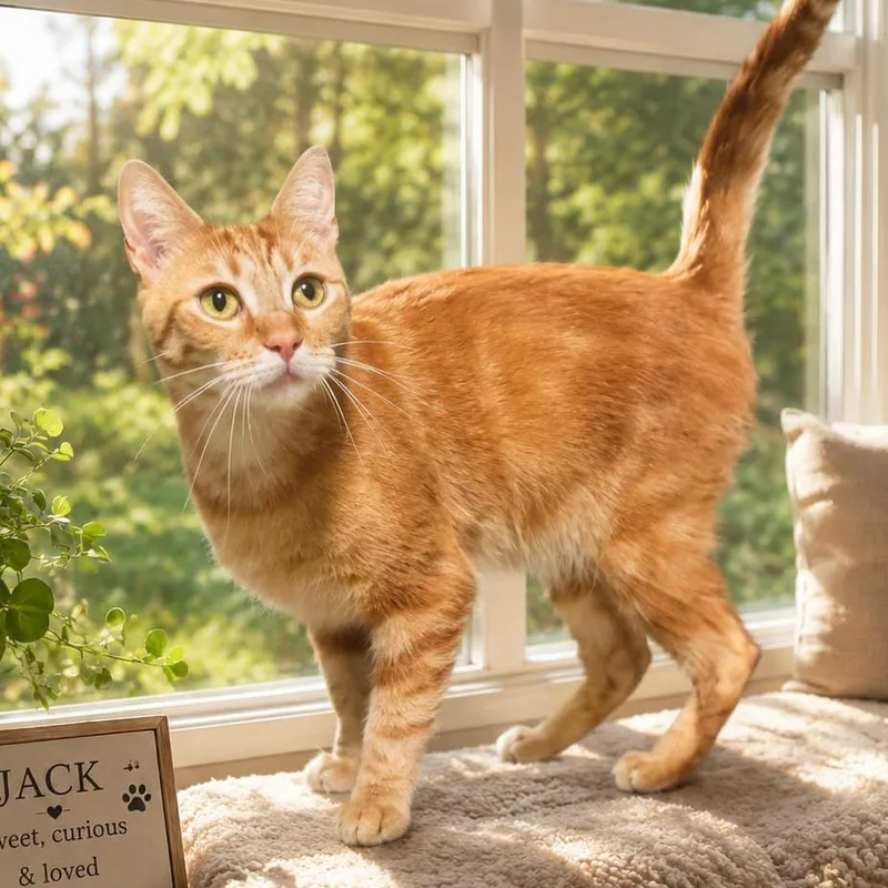 A young large-sized male Orange / Red Domestic Short Hair cat named Jack for adoption in Boston, MA