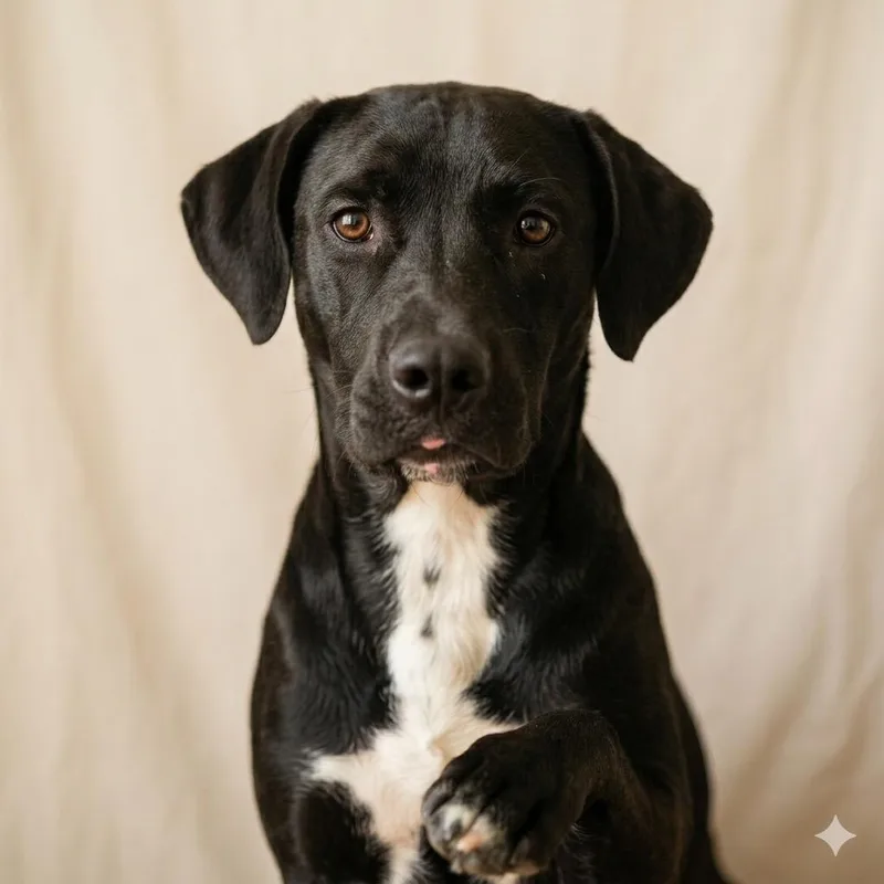 A baby medium-sized male Labrador Retriever dog named Tony for adoption in Pittsfield, IL