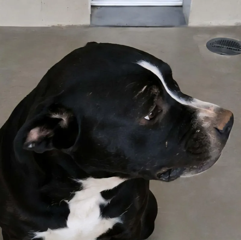 An adult medium-sized male Black American Staffordshire Terrier dog named Gator for adoption in Kingman, AZ