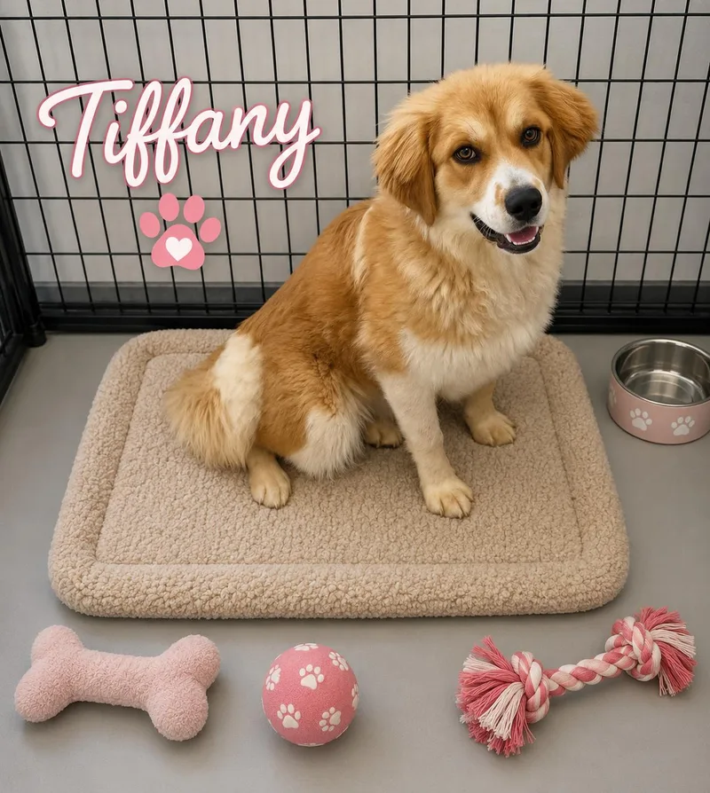 A young large-sized female Red / Chestnut / Orange Great Pyrenees dog named Tiffany for adoption in Momence, IL