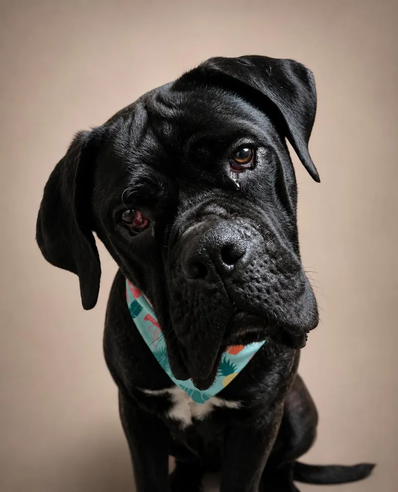 An adult large-sized female Black Cane Corso dog named Zara for adoption in Chuckey, TN