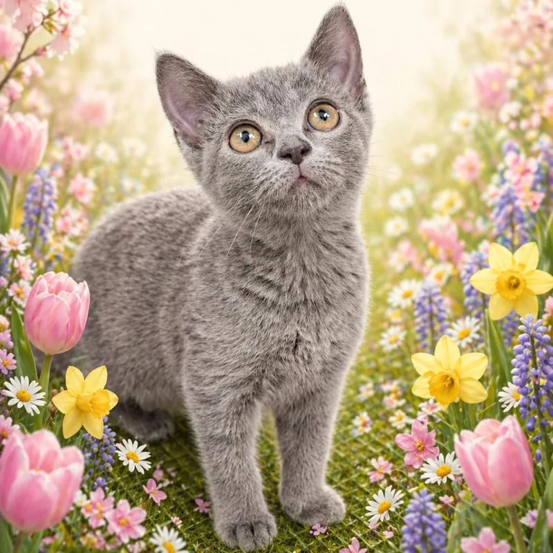 A baby small-sized female Gray / Blue / Silver Domestic Short Hair cat named Sassy for adoption in Walnut Cove, NC