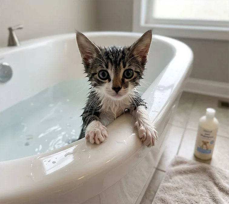 A baby small-sized female Domestic Short Hair cat named Tubs for adoption in Lavonia, GA