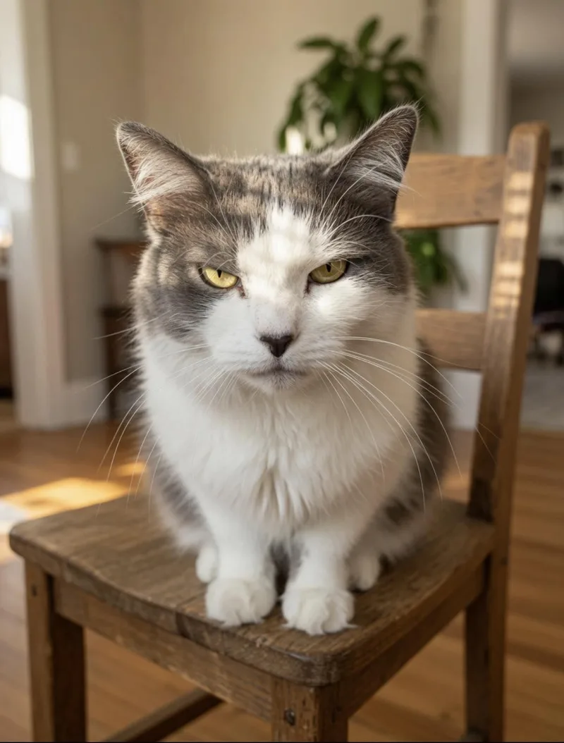 An adult medium-sized female Gray & White Maine Coon cat named Biscuits for adoption in Beverly Hills, CA