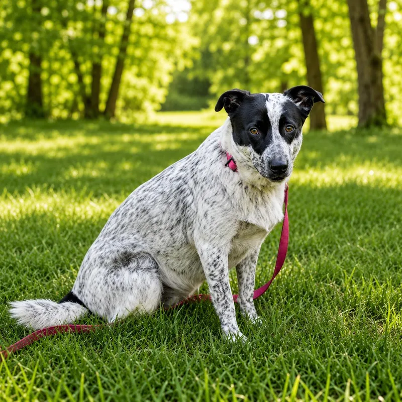 An adult medium-sized female White / Cream Australian Cattle Dog / Blue Heeler dog named Oreo for adoption in Houston, TX