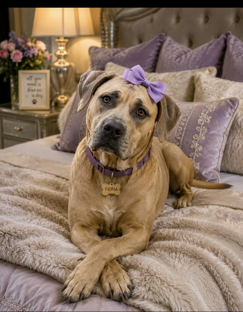 A young large-sized female Bicolor Presa Canario dog named Fiona for adoption in CUMMING, GA