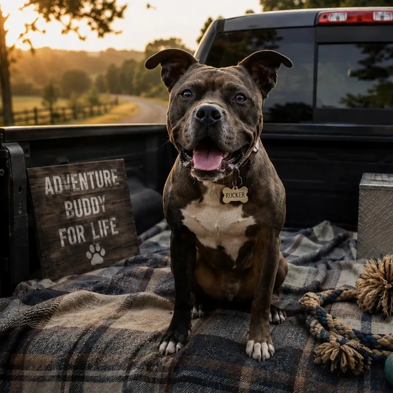 An adult large-sized male Pit Bull Terrier dog named Rucker for adoption in CUMMING, GA