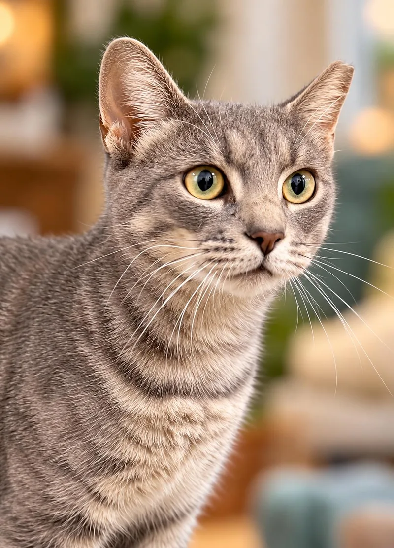A young medium-sized female Tabby cat named MistyWillow Grove for adoption in Greenville, DE