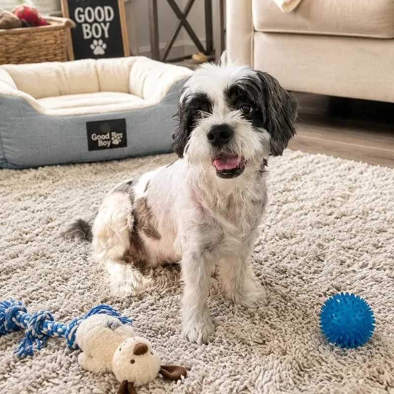 A senior small-sized male White / Cream Lhasa Apso dog named George for adoption in Baton Rouge, LA