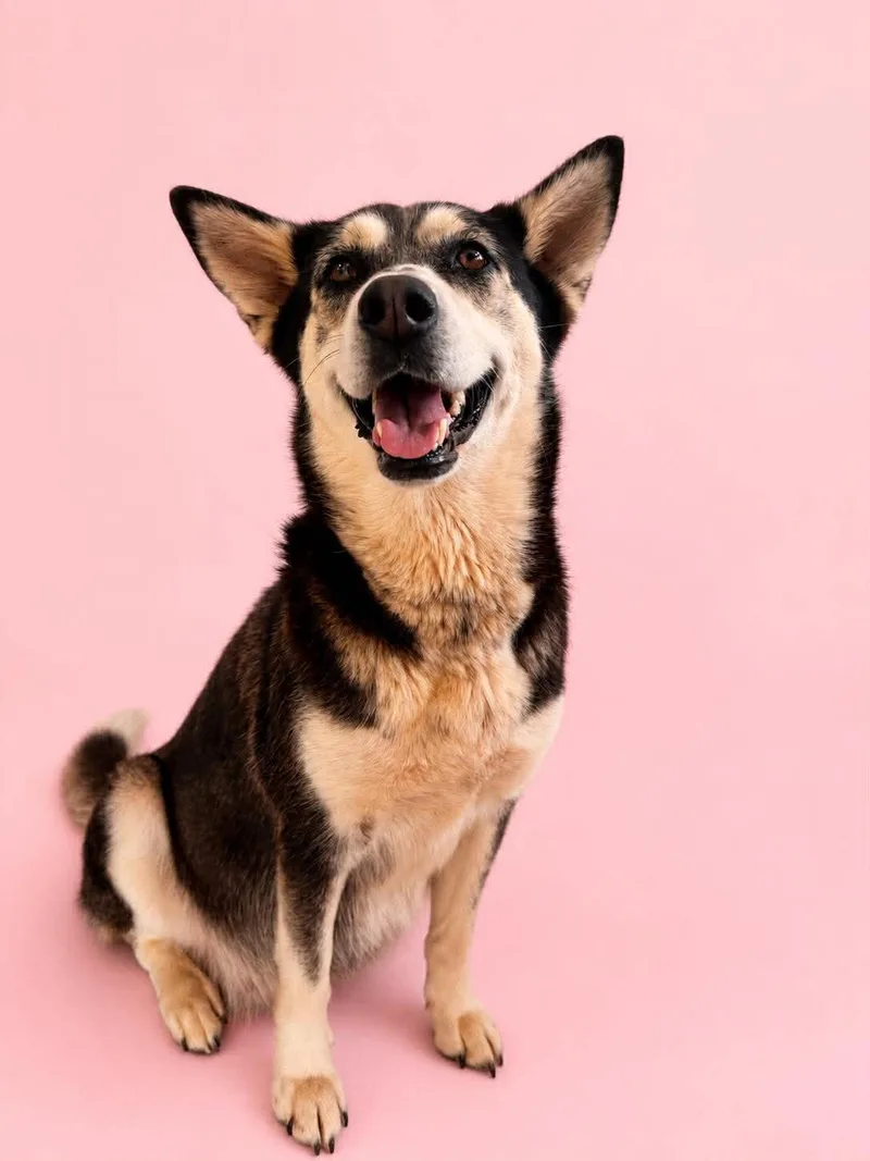 An adult medium-sized female Black Husky dog named Zoya for adoption in Chickasha, OK