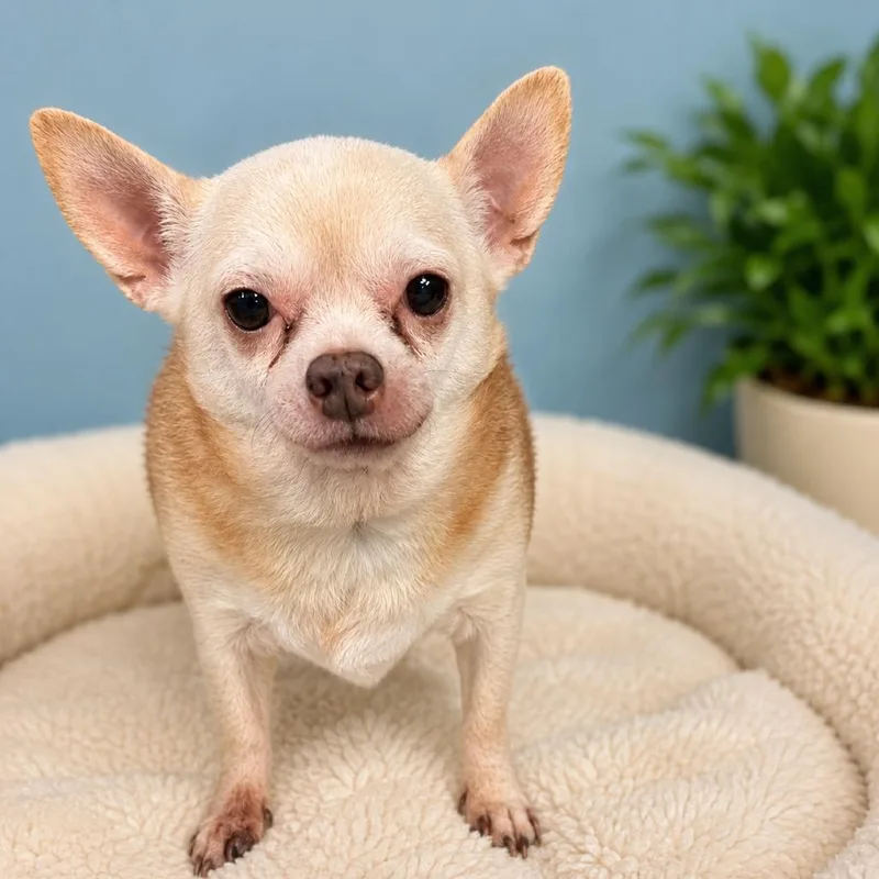 A senior small-sized male Yellow / Tan / Blond / Fawn Chihuahua dog named Little Bit for adoption in Hopkinton, MA