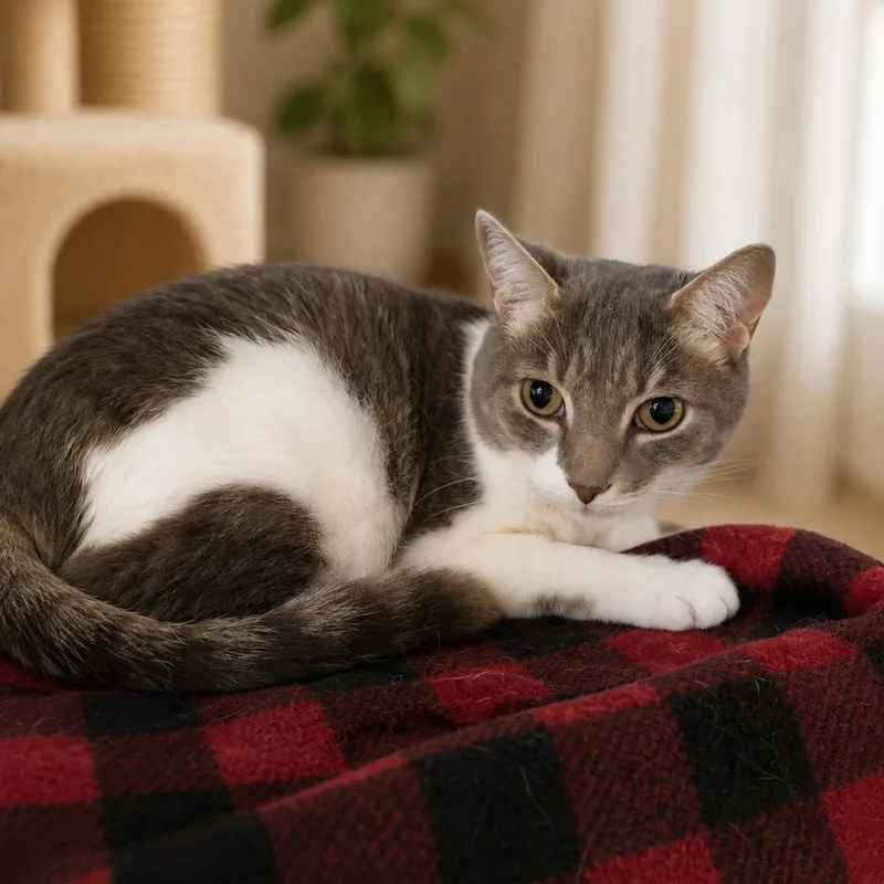 A senior medium-sized female Gray / Blue / Silver Domestic Short Hair cat named Jackson for adoption in Walnut Cove, NC