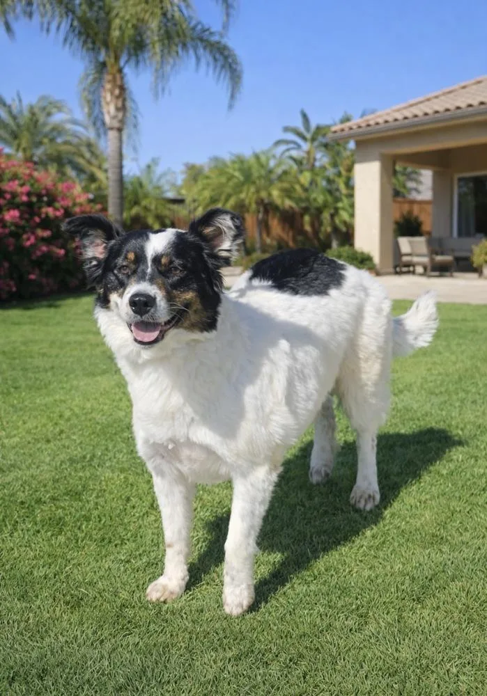 A young small-sized female Tricolor (Brown, Black, & White) Australian Shepherd dog named Millie for adoption in Escondido, CA