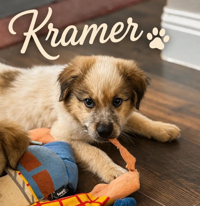 A baby large-sized male White / Cream Great Pyrenees dog named Kramer for adoption in Columbia, MD