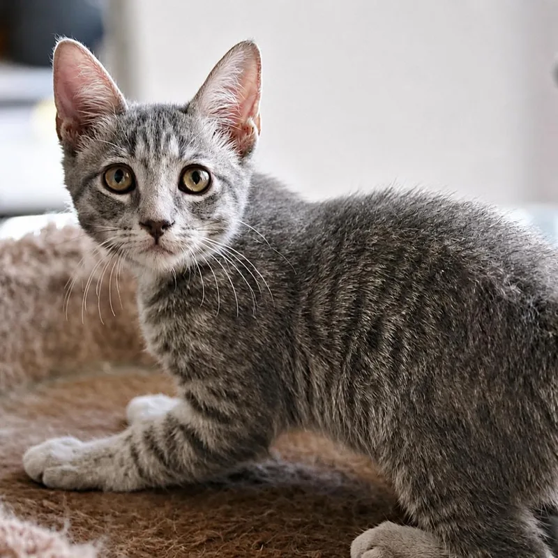 A baby small-sized female Brown / Chocolate Domestic Short Hair cat named Adele for adoption in Las Vegas, NV