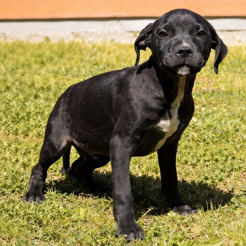 A baby small-sized male Black Pit Bull Terrier dog named Willy for adoption in Sonoma, CA
