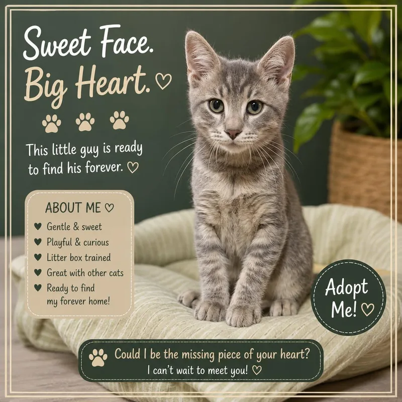 A baby medium-sized male Domestic Short Hair cat named Fudge for adoption in Salamanca, NY