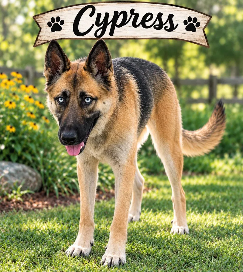 A young large-sized female German Shepherd Dog dog named Cypress for adoption in Darien, GA