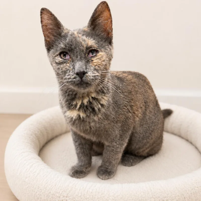 A young small-sized female Tortoiseshell Domestic Short Hair cat named June for adoption in Redwood Falls, MN