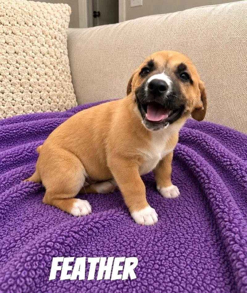 A baby medium-sized female Mixed Breed dog named Feather SS in MS for adoption in Warwick, RI
