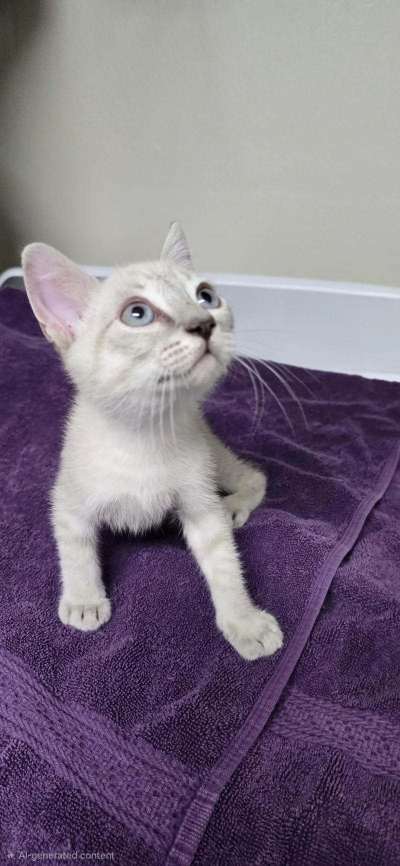 A baby medium-sized male Blue Point Siamese cat named Thanom ORT for adoption in Missouri City, TX