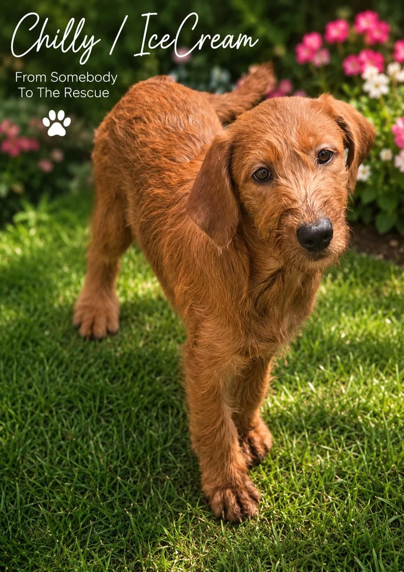 A baby medium-sized female Mixed Breed dog named Chilly Or Icecream for adoption in Corinth, MS