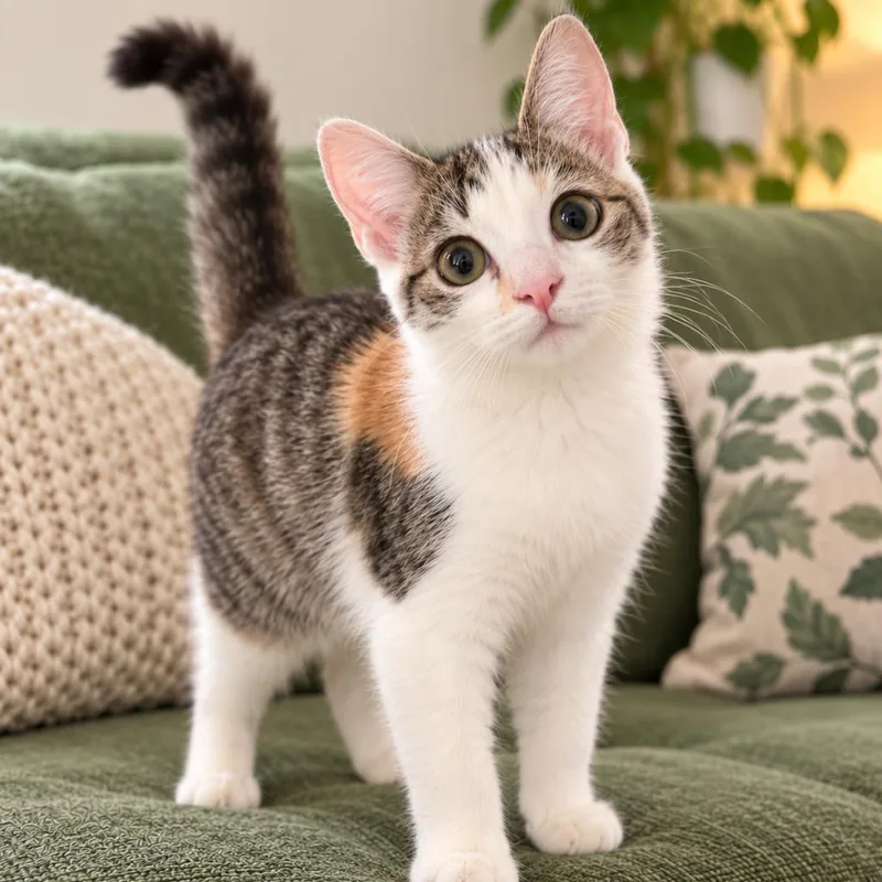 A baby small-sized female Calico Domestic Short Hair cat named Lily for adoption in Alexandria, VA