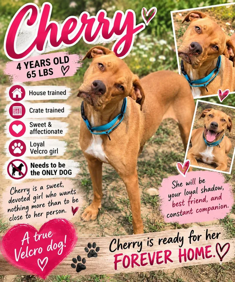 An adult large-sized female Labrador Retriever dog named Cherry for adoption in Fort Worth, TX