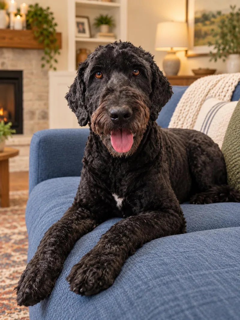 An adult large-sized male Labradoodle dog named Cheese for adoption in Goodyear, AZ