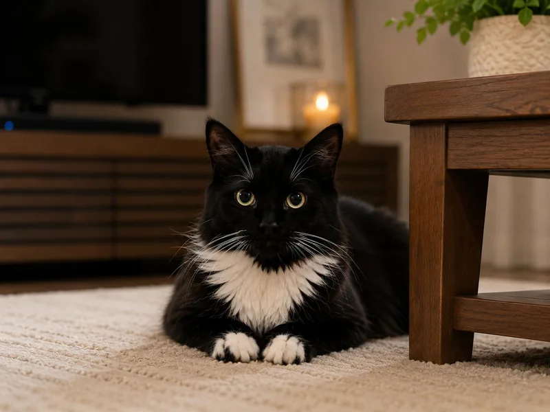 A baby medium-sized male Black & White / Tuxedo Domestic Long Hair cat named Mystic for adoption in miami, FL