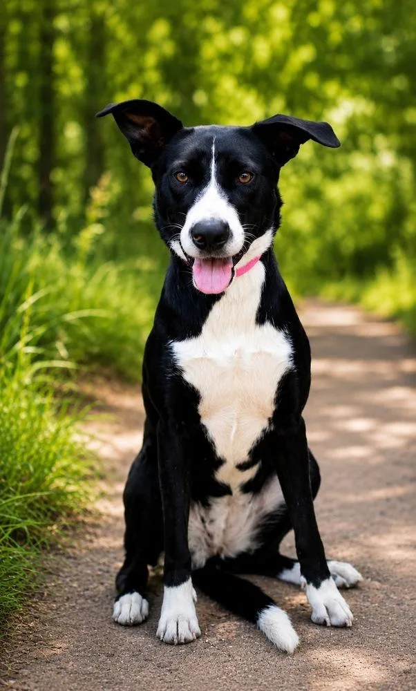 An adult large-sized female Tricolor (Brown, Black, & White) Border Collie dog named Maisie for adoption in Colorado Springs, CO