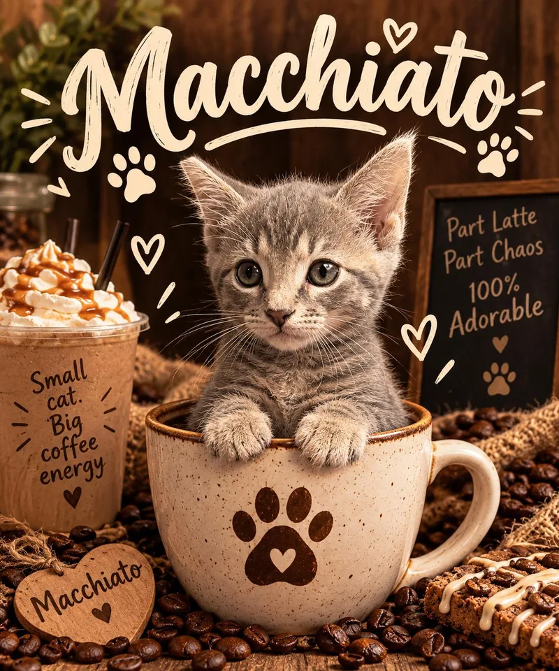 A baby medium-sized female Tabby (Gray / Blue / Silver) Domestic Short Hair cat named Macchiato for adoption in Orleans, VT
