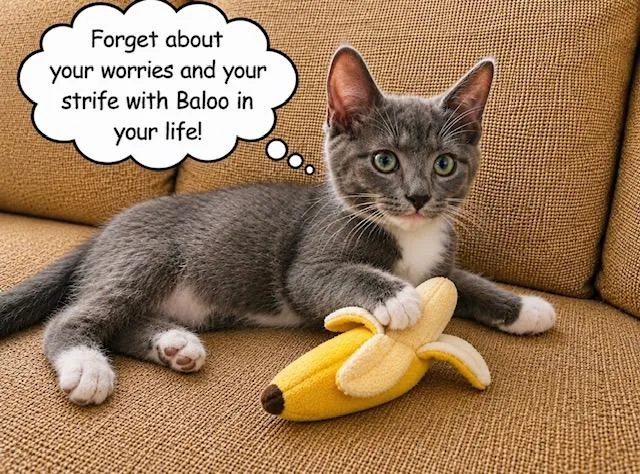 A baby medium-sized male Gray & White Domestic Short Hair cat named Baloo WBagheera for adoption in Silverton, OR