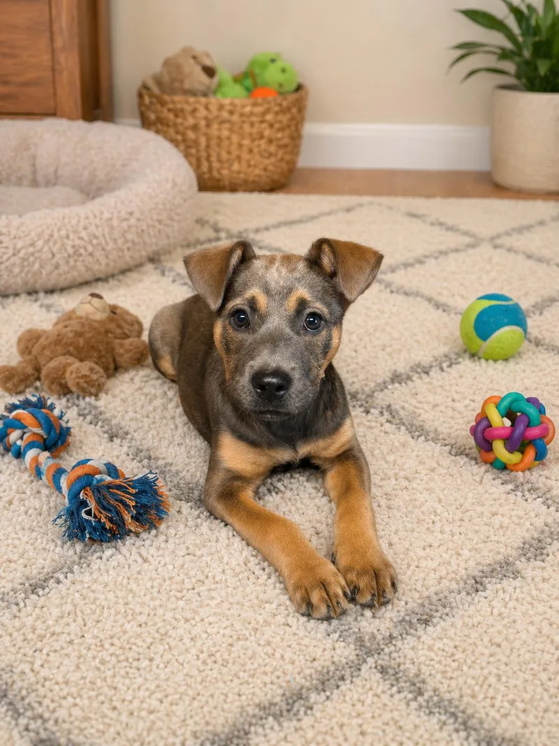 A baby medium-sized female Brown / Chocolate Terrier dog named Georgia for adoption in Wanaque, NJ