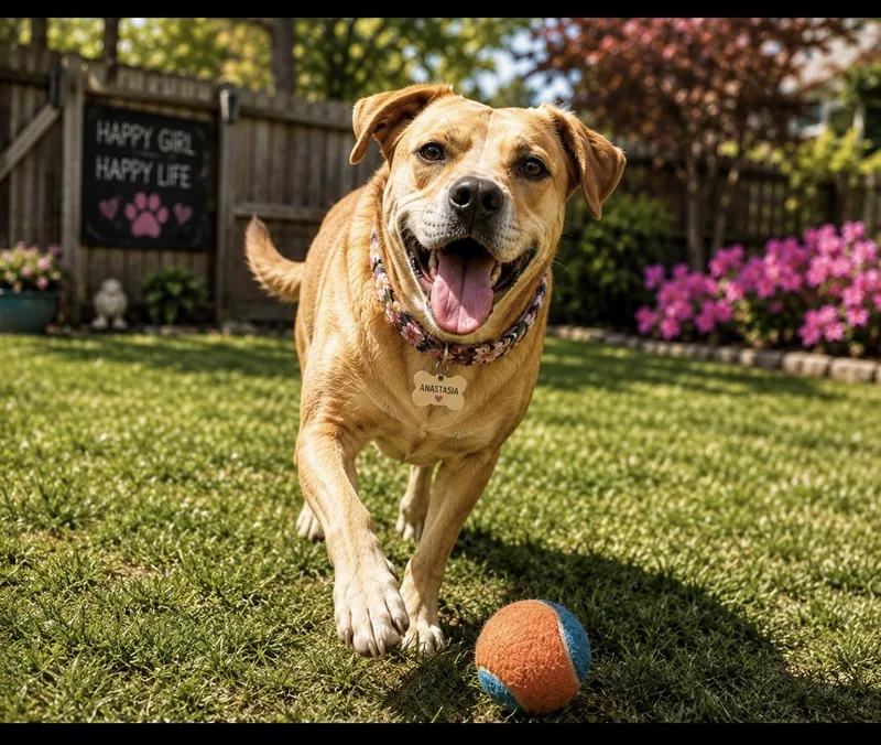 An adult large-sized female Yellow / Tan / Blond / Fawn Labrador Retriever dog named Anastasia for adoption in CUMMING, GA