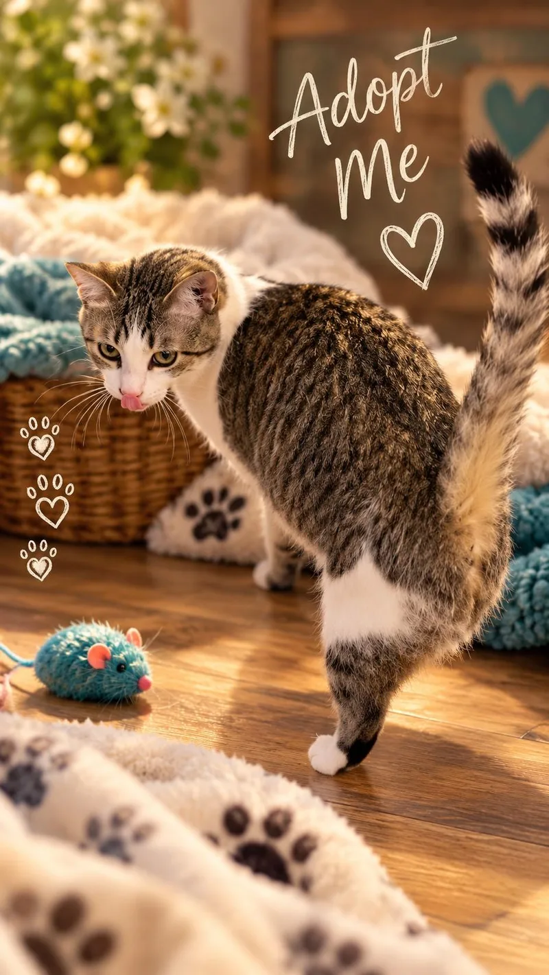 An adult medium-sized female Domestic Short Hair cat named Puurada for adoption in Pottsboro, TX