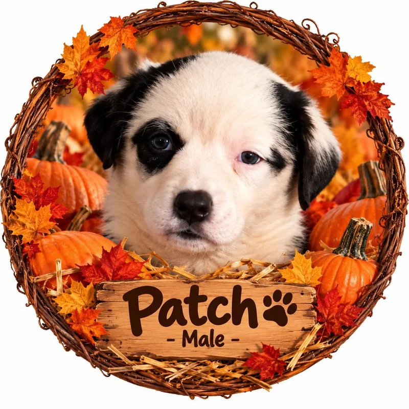 A baby medium-sized male Australian Shepherd dog named Pumpkin Patch Pups : for adoption in Aurora, IN