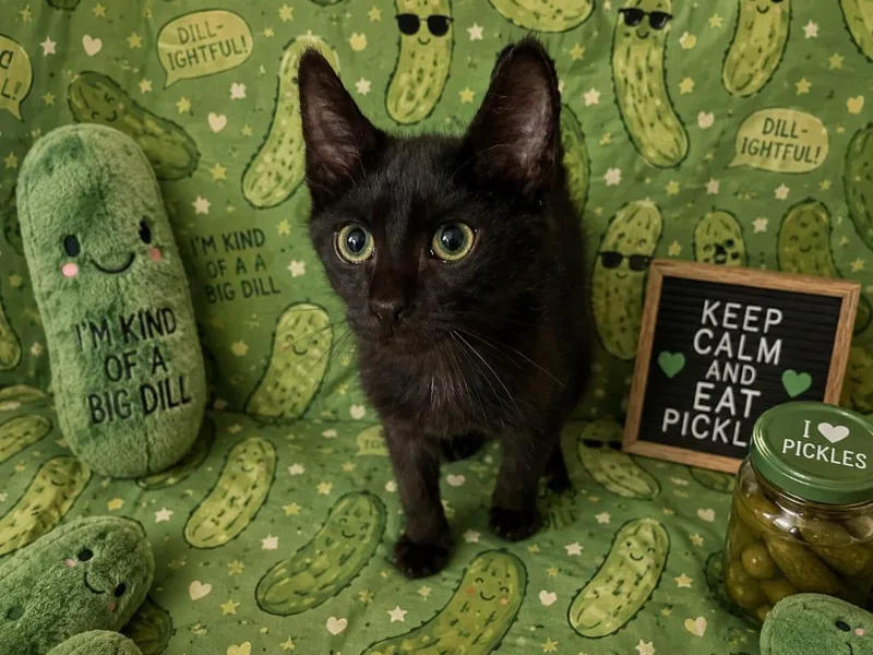 A baby medium-sized male Domestic Short Hair cat named Pickles for adoption in Johnson City, TN