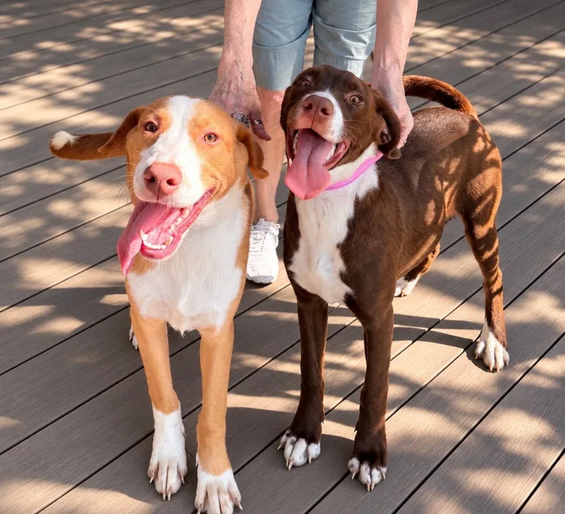 A baby medium-sized female Brown / Chocolate Labrador Retriever dog named GoGo for adoption in Houston, TX